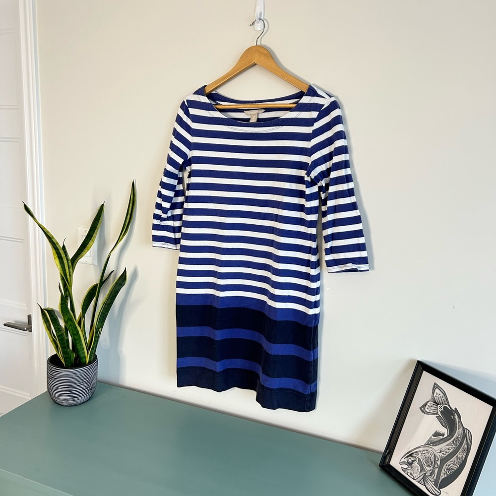 Banana Republic Blue Striped Dress - Size Small - Picture 6 of 9